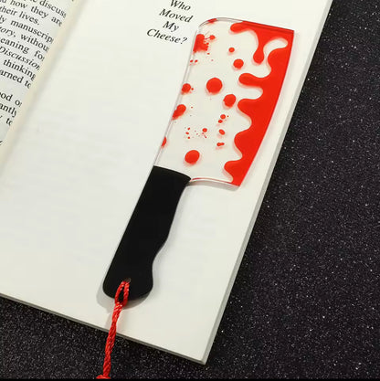 Bloody splatter Horror Knife Clear Bookmark