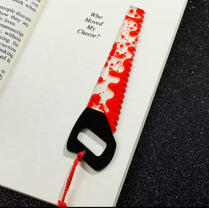 Bloody splatter Horror Knife Clear Bookmark