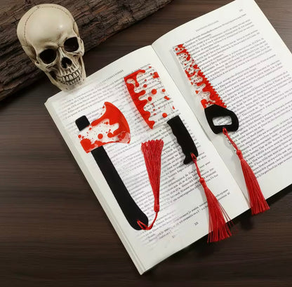 Bloody splatter Horror Knife Clear Bookmark