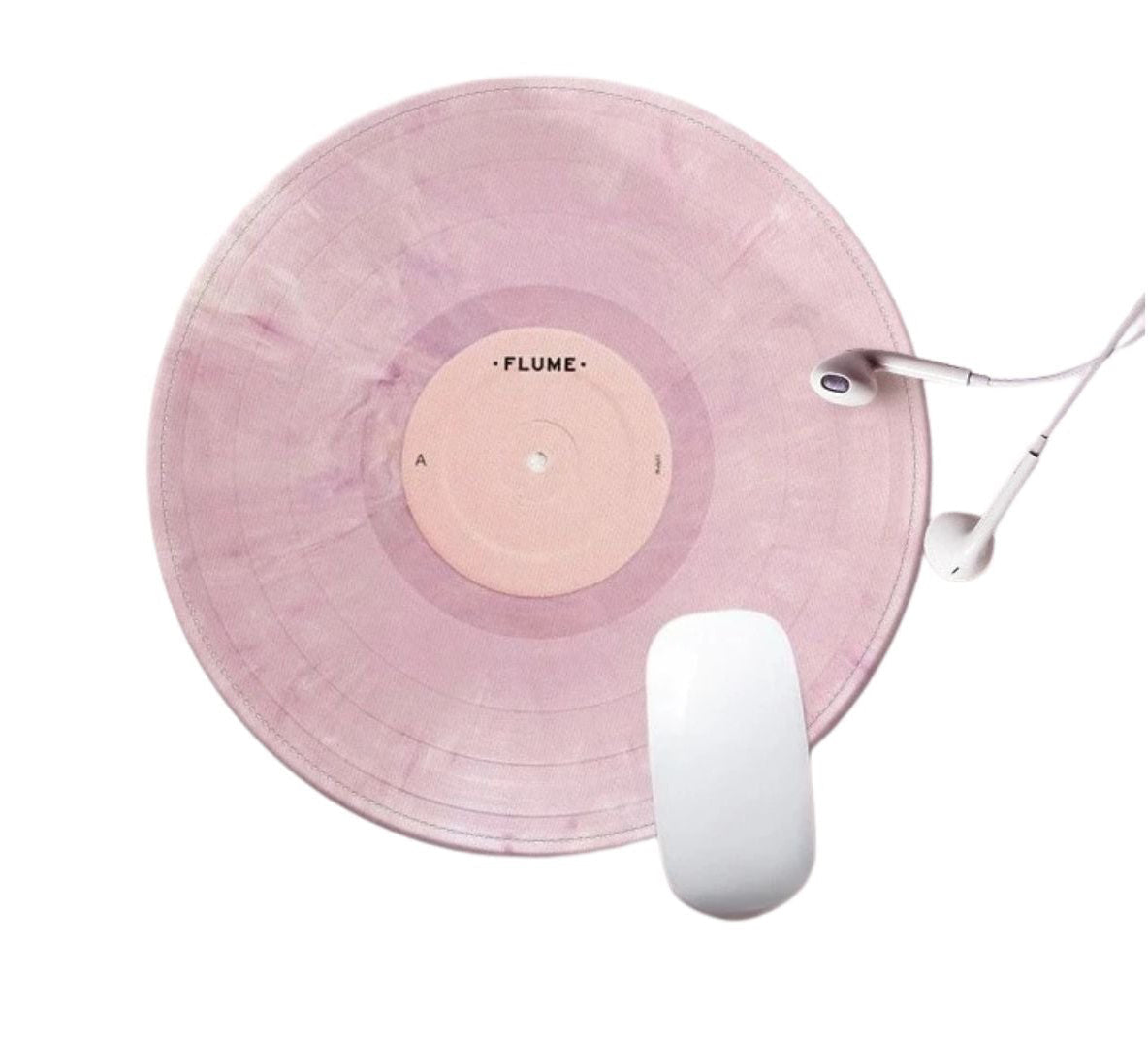 Round pink vinyl record mouse pad