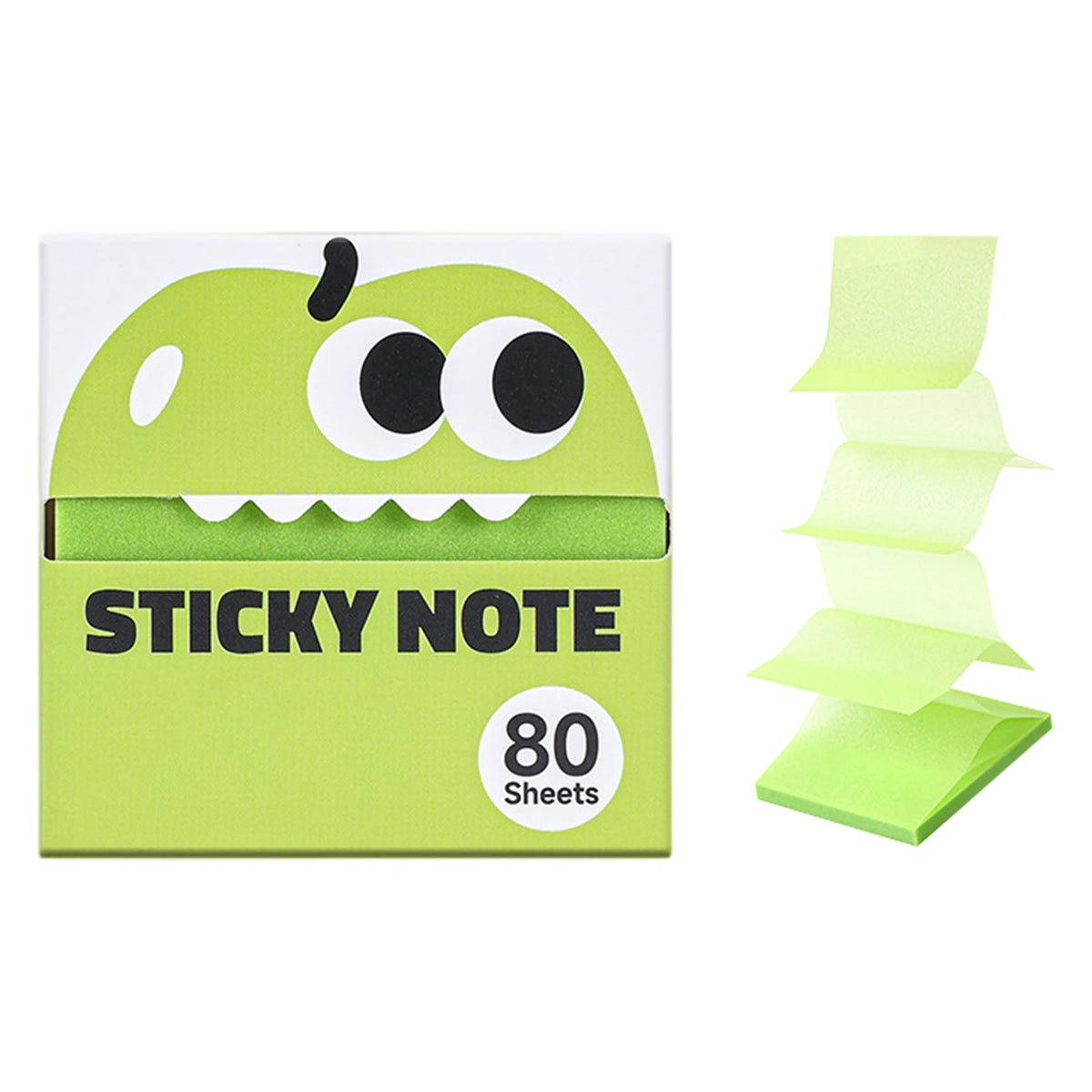80 Sheets Clear colored shimmer Sticky Notes