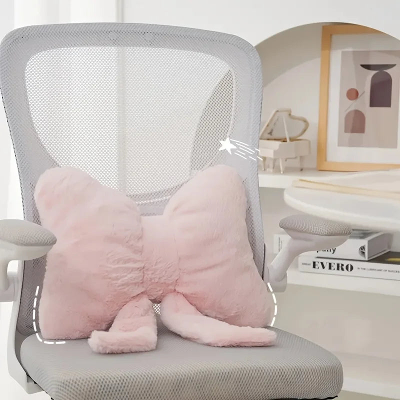 1pc Simple Pink Bow Shaped Pillow