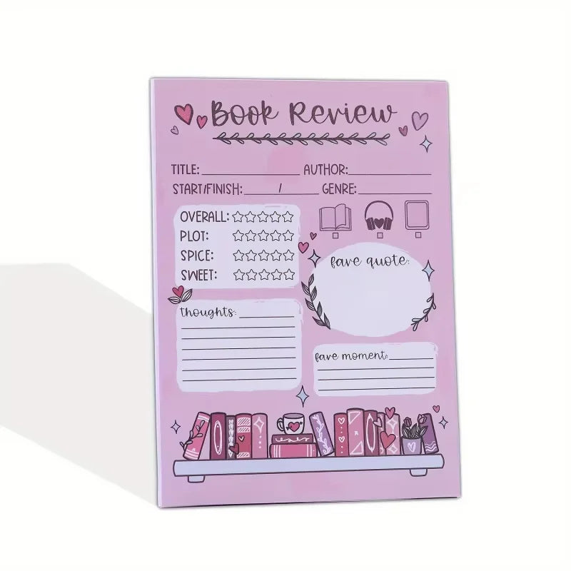 2 Pcs Fun Book Review Notepad