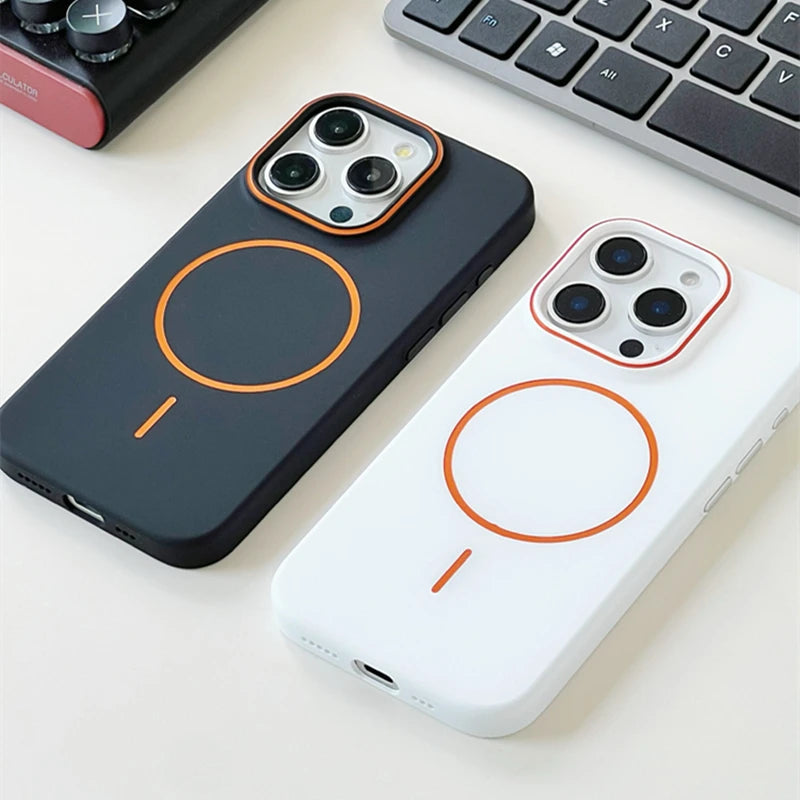 Matte hard circle Color MagSafe iPhone Case 11,12,13,14,15,16