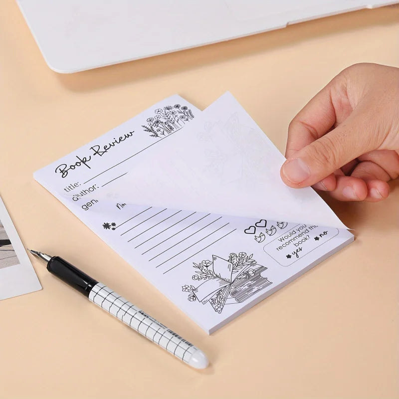 2 Pcs Fun Book Review Notepad