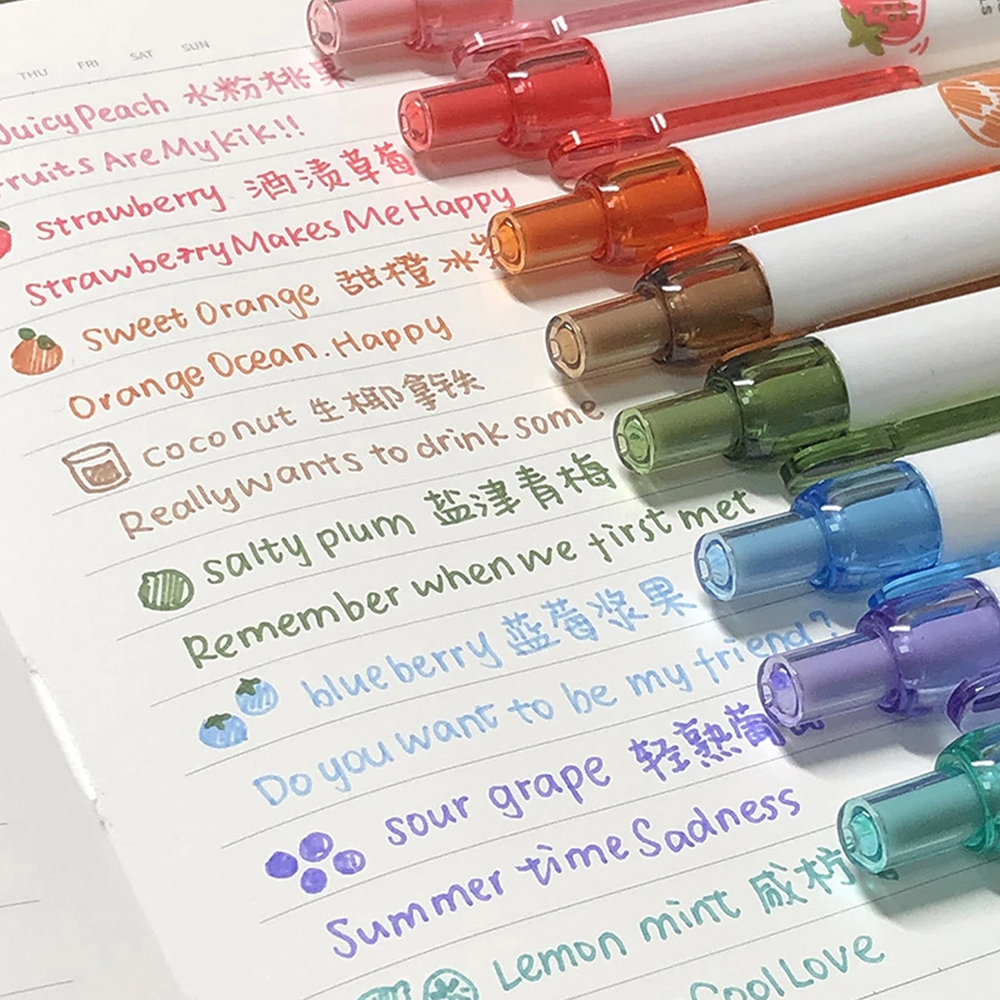 4Pcs Fruit Scent Colored Gel Pens