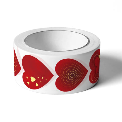 500pcs Red Heart Label Stickers