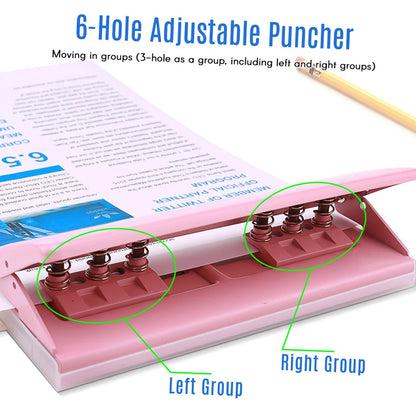 Adjustable 6-Hole Puncher for A4 A5 A6 B7