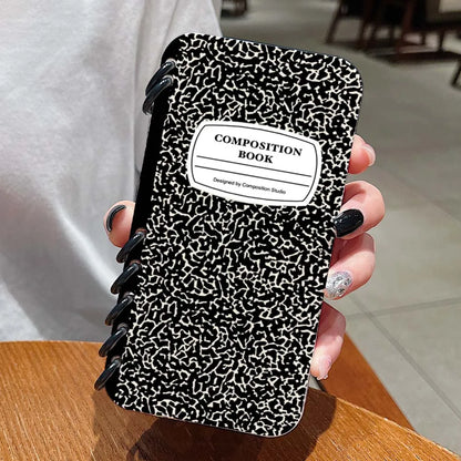 Composition Flip Notebook Phone Case For iPhone