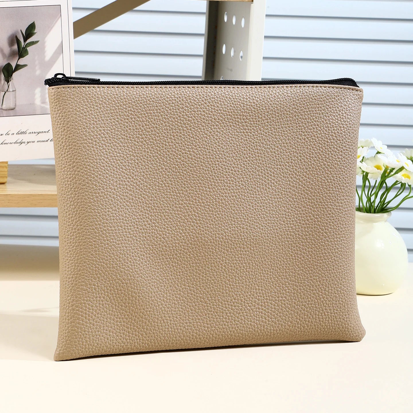 PU File zipper Bag Pouch