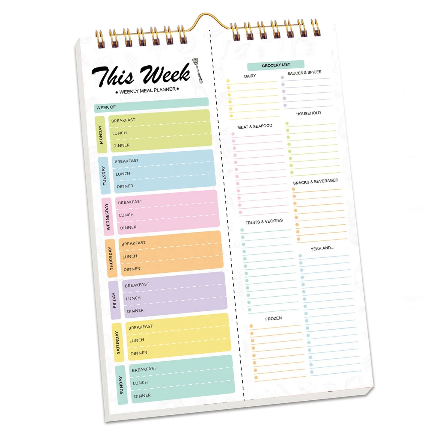 Weekly Meal planner notebook notepad