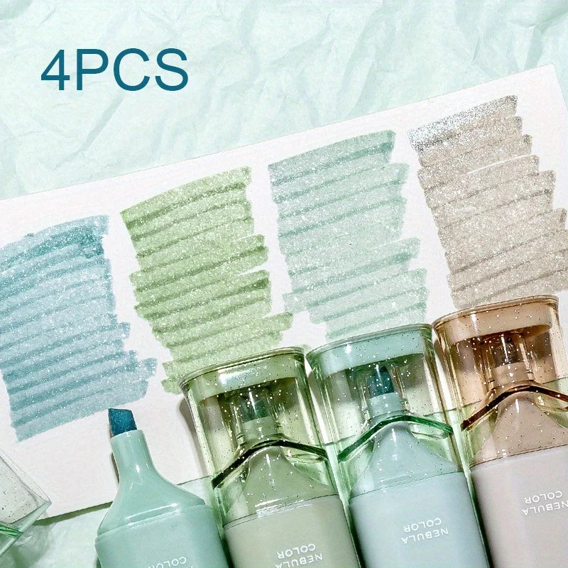 4pcs Glitter sparkle marker Highlighters