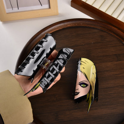 Horror Series half face Hair Claw clips