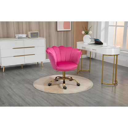 Upholstered Velvet Seashell Back Swivel Desk Chair
