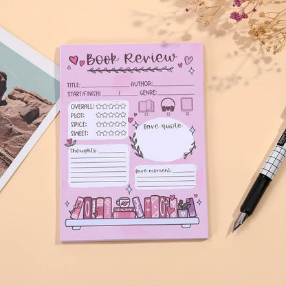 2 Pcs Fun Book Review Notepad