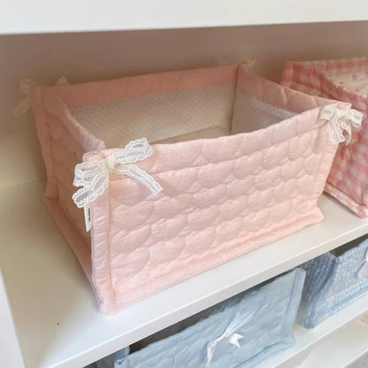 Bow embroidery designed Storage Basket