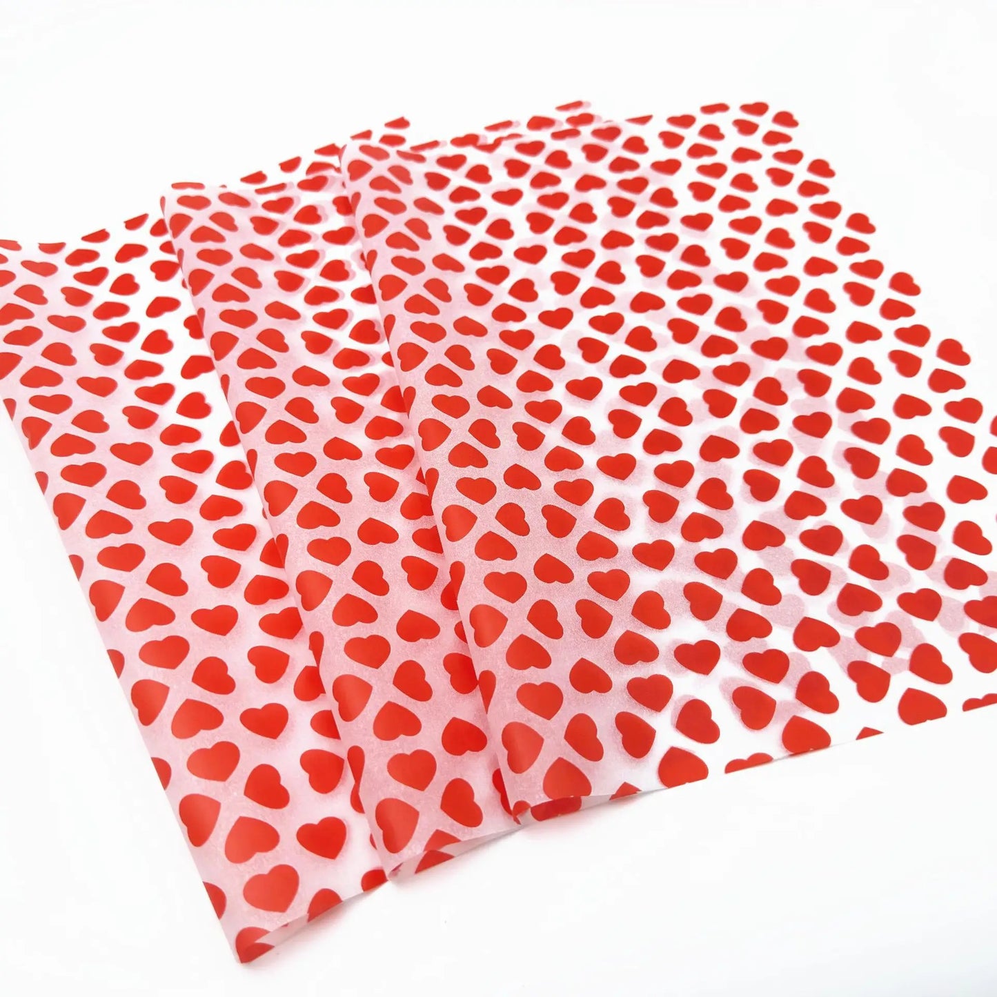 50 Sheets Red Heart Pattern Tissue Paper, 50.8x35.56 cm
