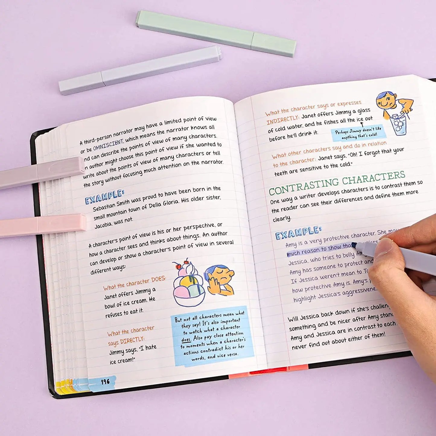 12 Cute Pastel Highlighters Pens