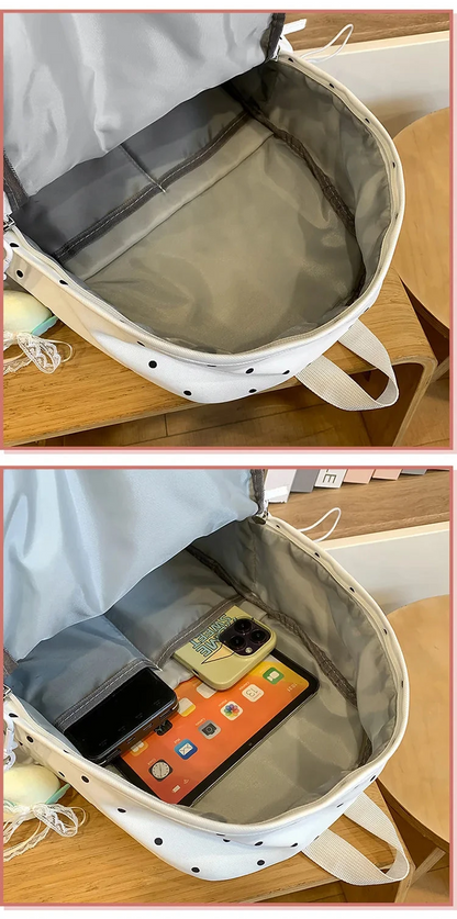 Atmospheric polka dot backpack