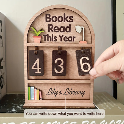 Wooden Annual Reading Tracker