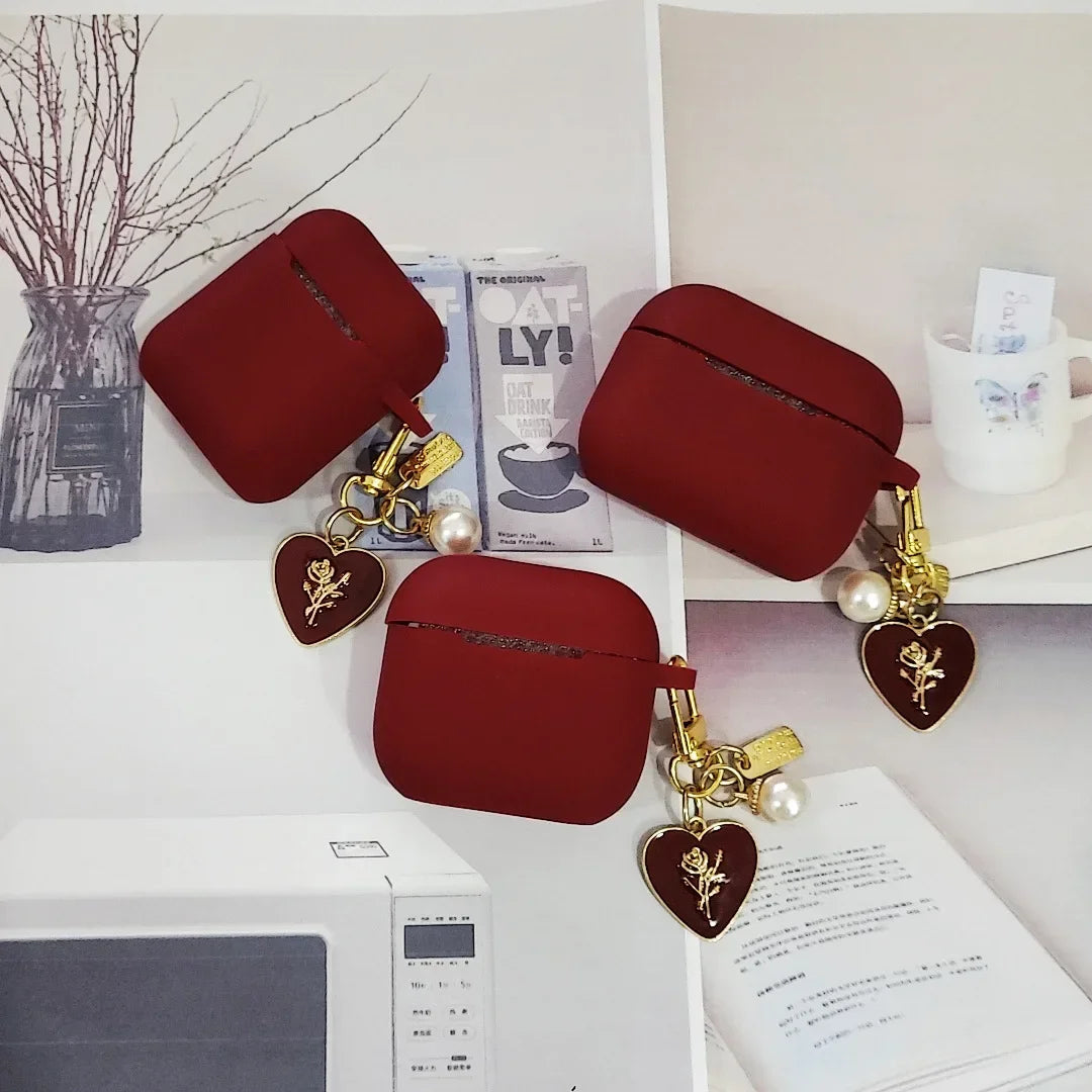 Pearl Love Rose Vintage Airpods Case