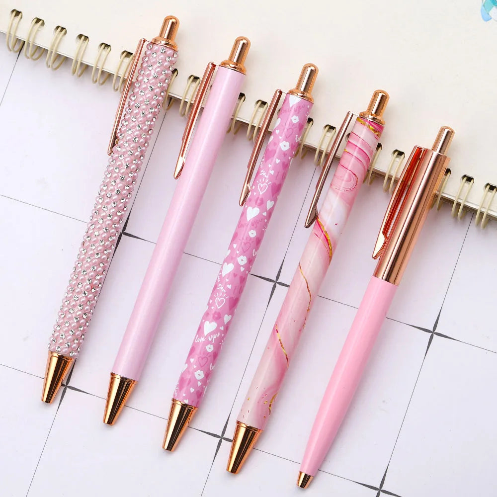 5 Pcs pink design Ballpoint Pens