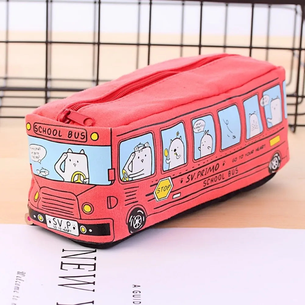 Large Capacity School Bus Pencil Case