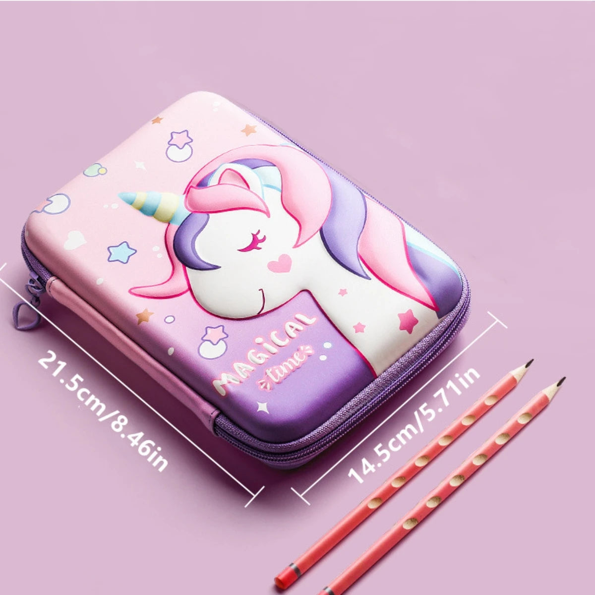 3D unicorn pencil case