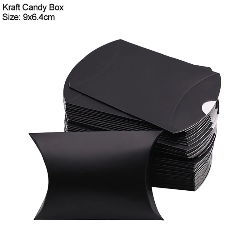 10/20Pcs Pillow Kraft Paper Candy Box