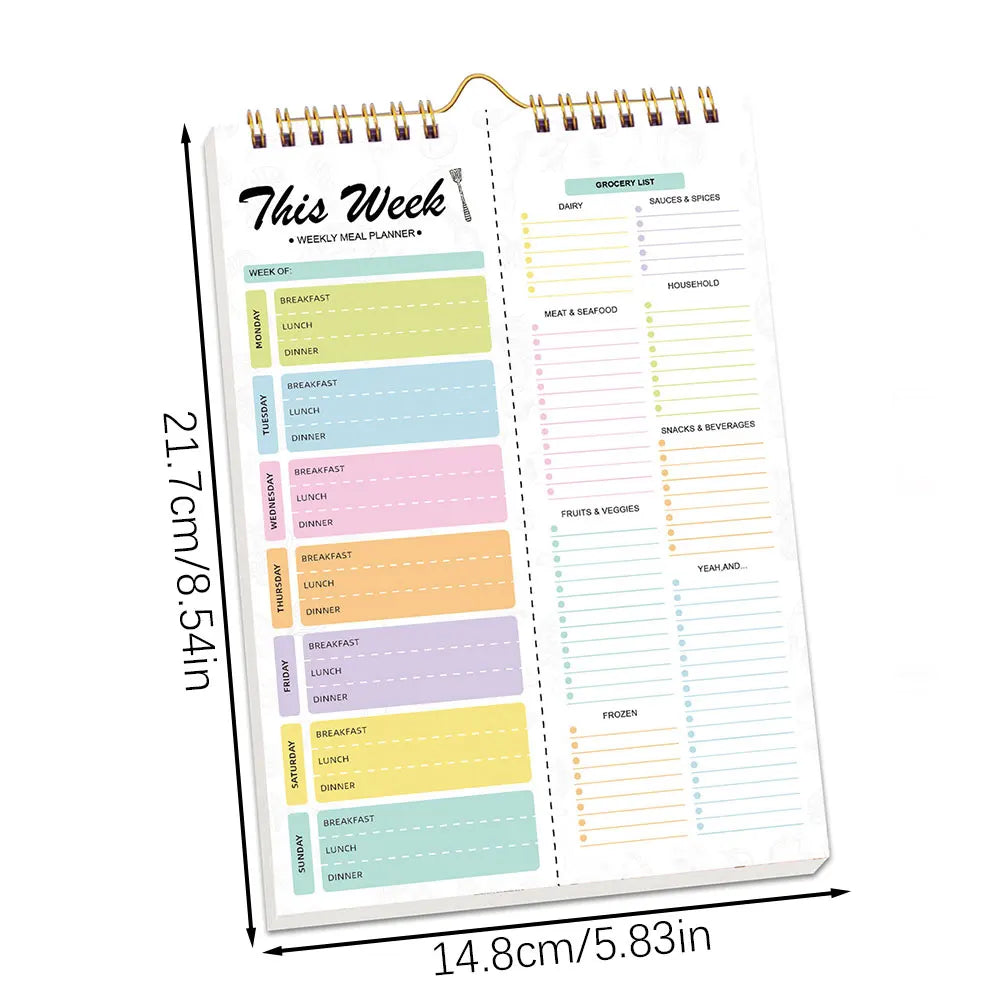 Weekly Meal planner notebook notepad