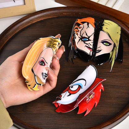 Horror Series half face Hair Claw clips