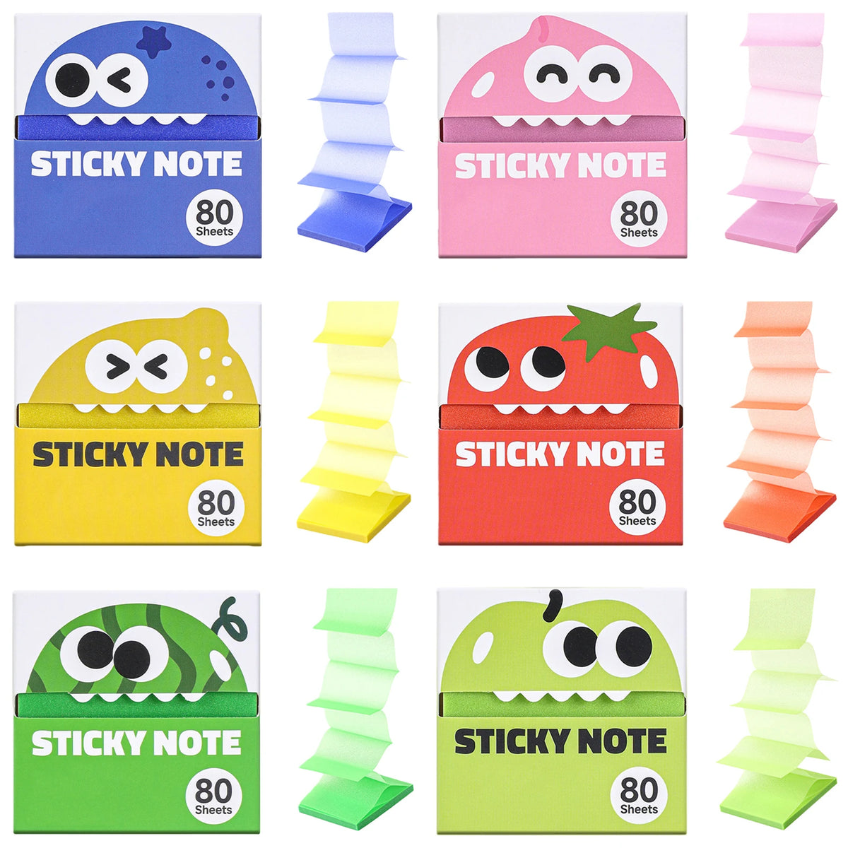 80 Sheets Clear colored shimmer Sticky Notes