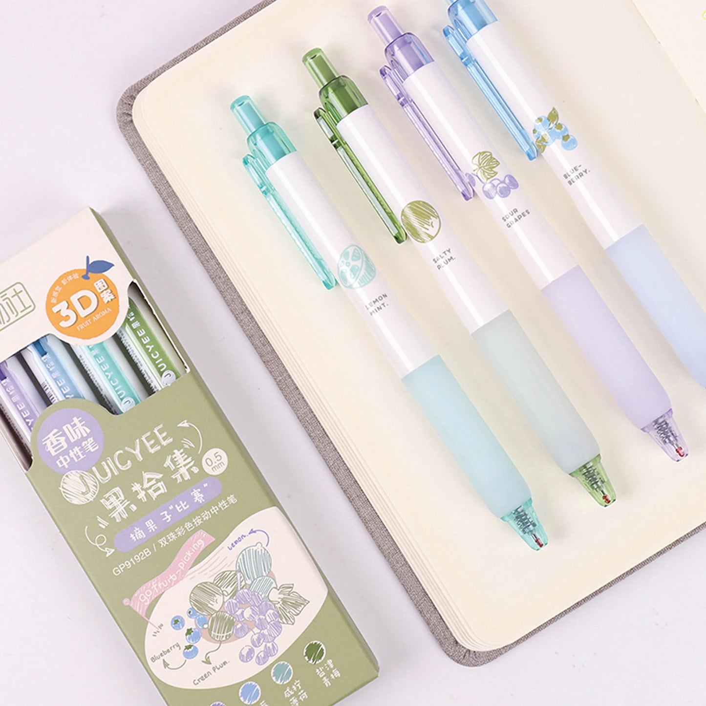 4Pcs Fruit Scent Colored Gel Pens