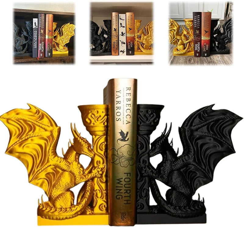 3D Printed Whimsical Dragon Bookends Book Stopper