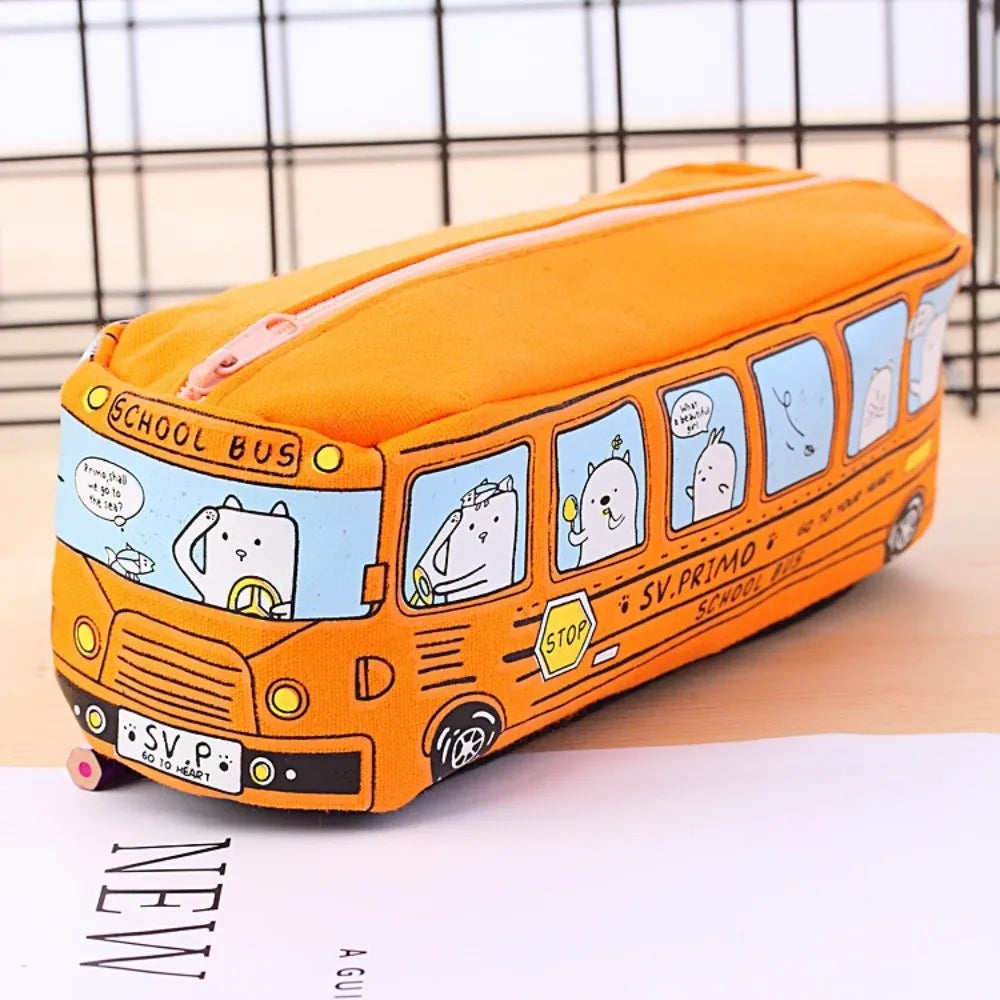 Large Capacity School Bus Pencil Case