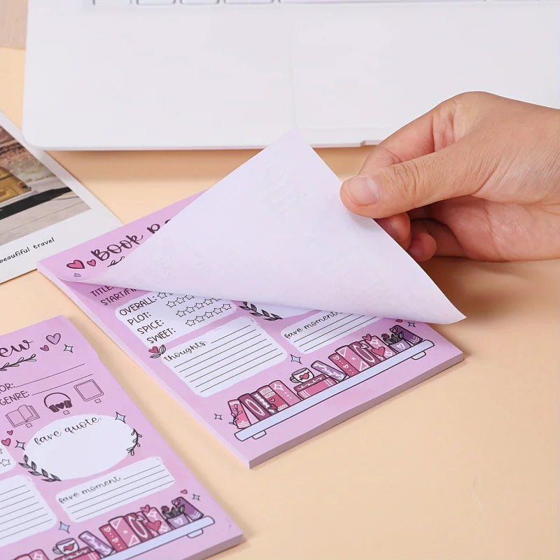 2 Pcs Fun Book Review Notepad