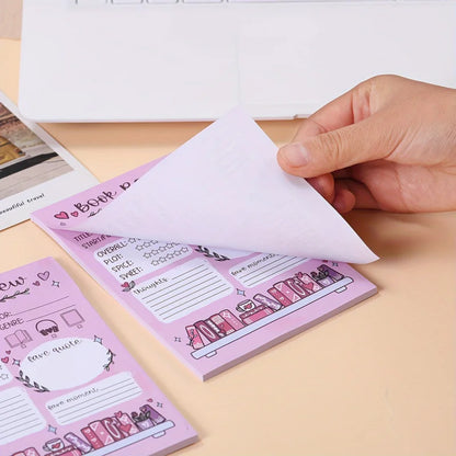 2 Pcs Fun Book Review Notepad