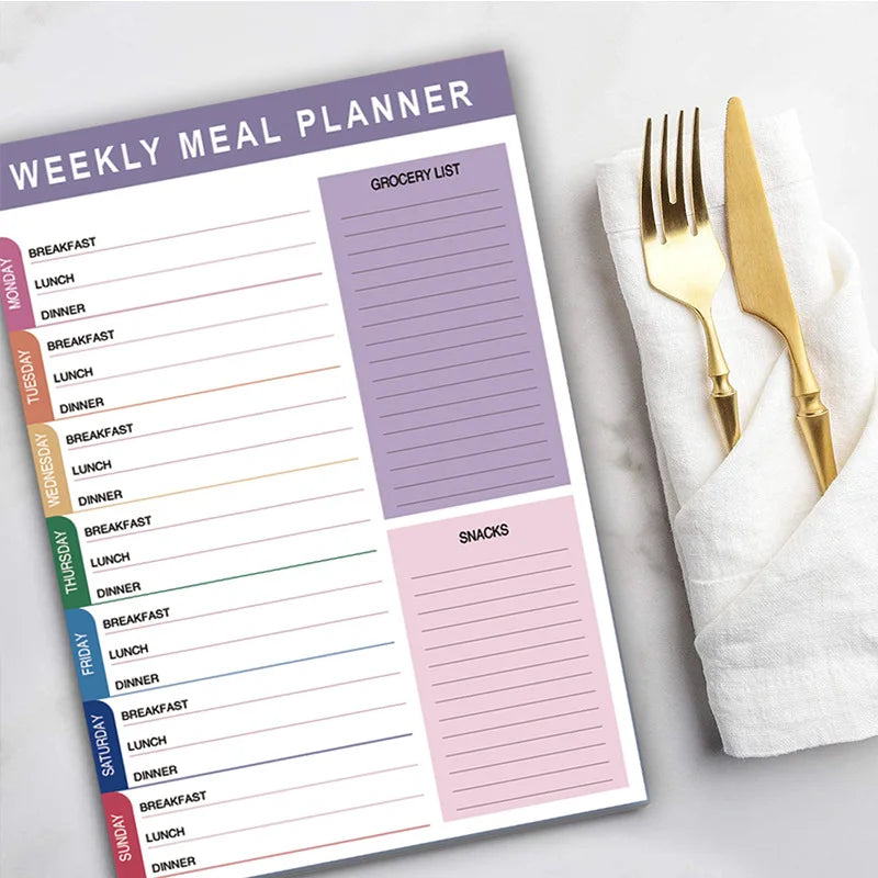 A5 weekly Meal Planner notepad