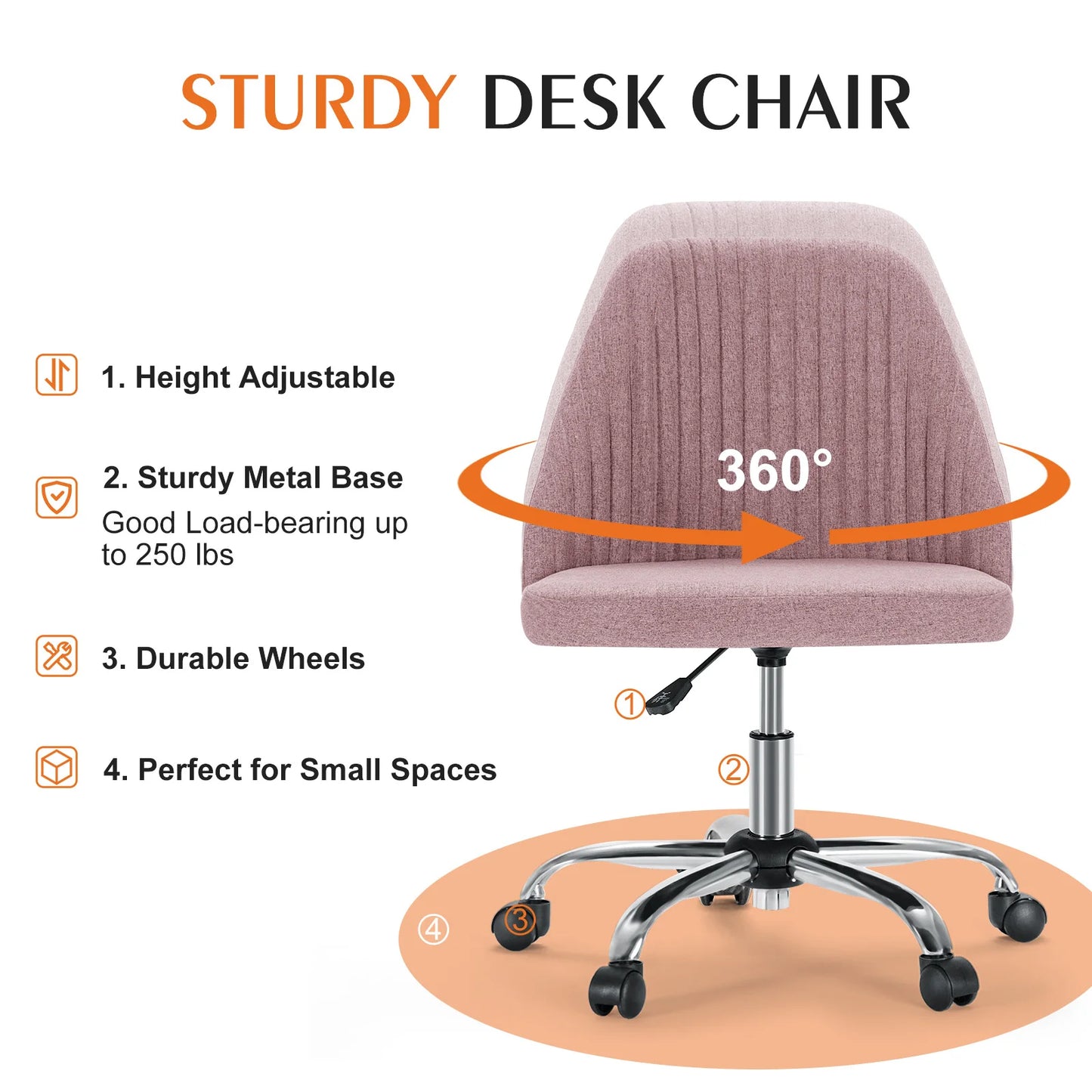 Armless Small Office swivel Chair