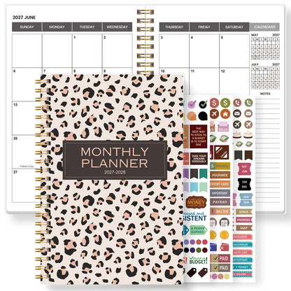 2027-2028 Leopard Spiral Notebook
