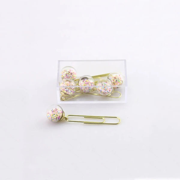 5 Pcs/Set Crystal Ball Paper Clip bookmark