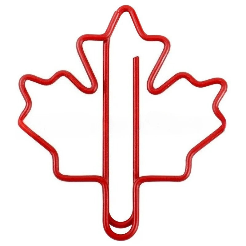 30/50pcs Red Maple Leaf Paper Clips