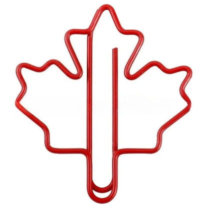 30/50pcs Red Maple Leaf Paper Clips