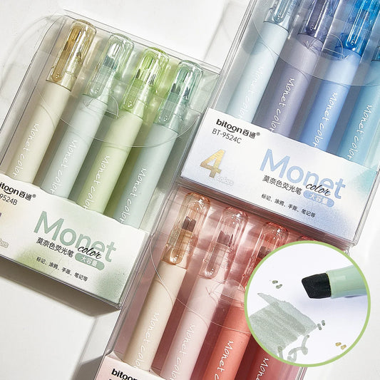 4pcs Pastel Highlighters Set