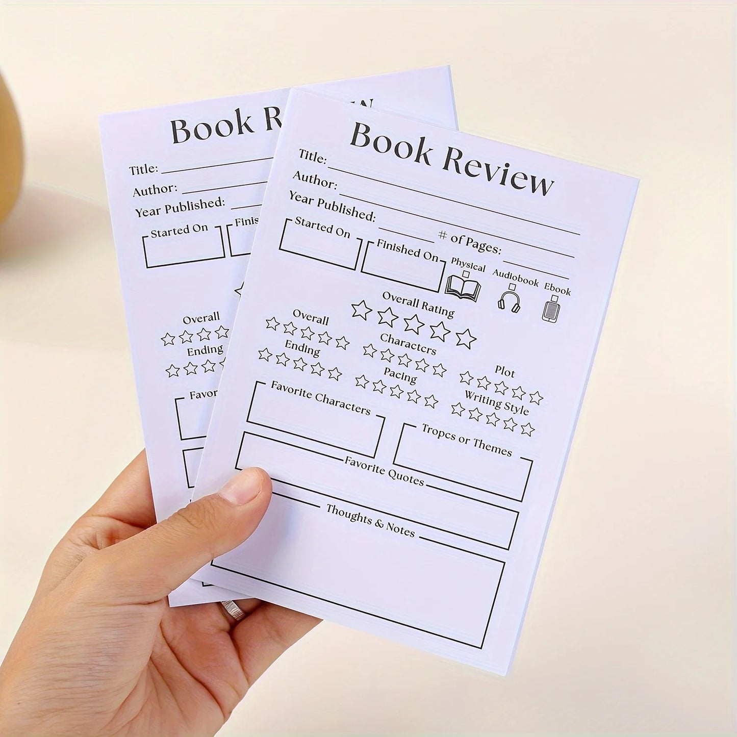 2 Pcs Funny Book Review Notepad