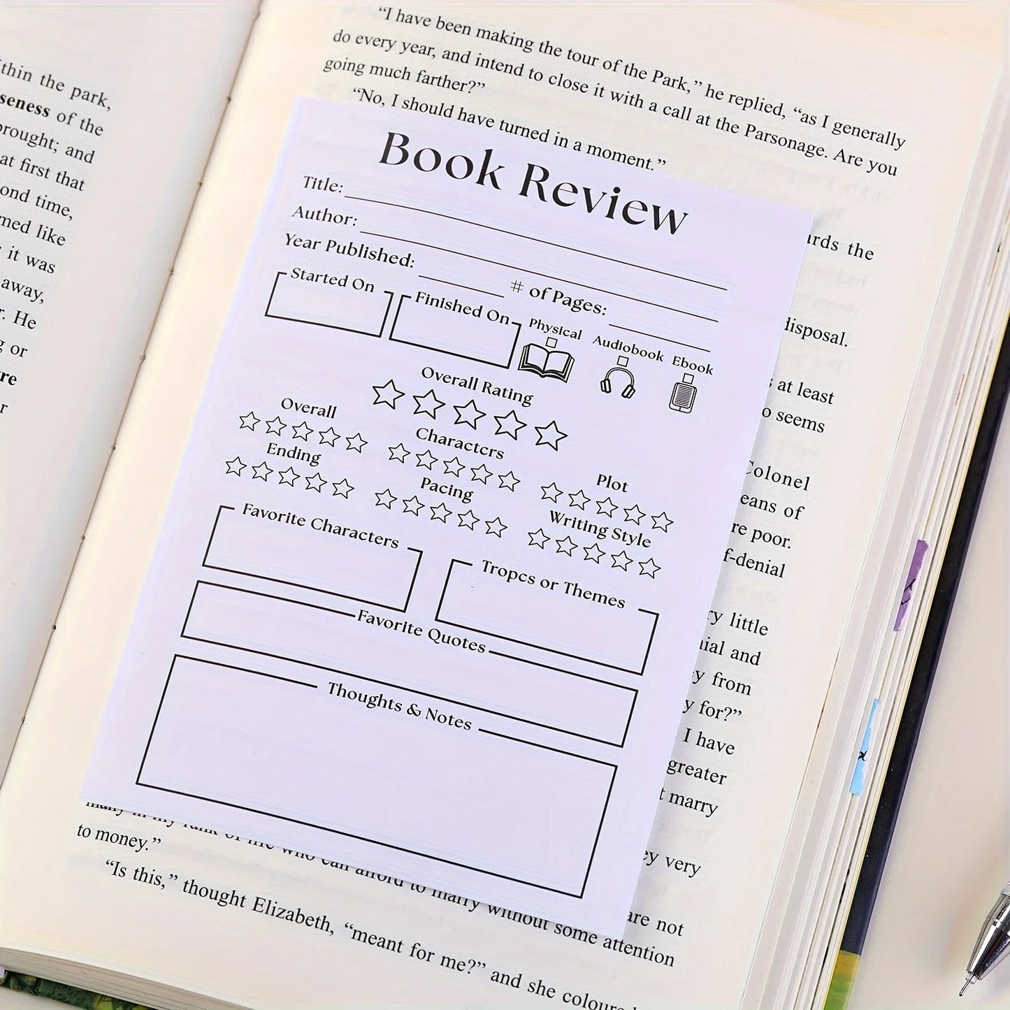 2 Pcs Funny Book Review Notepad