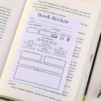 2 Pcs Funny Book Review Notepad