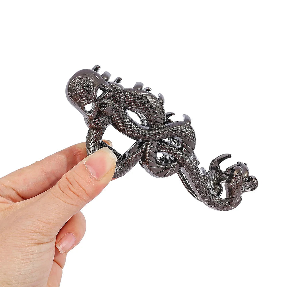 Serpent metal snake claw clip