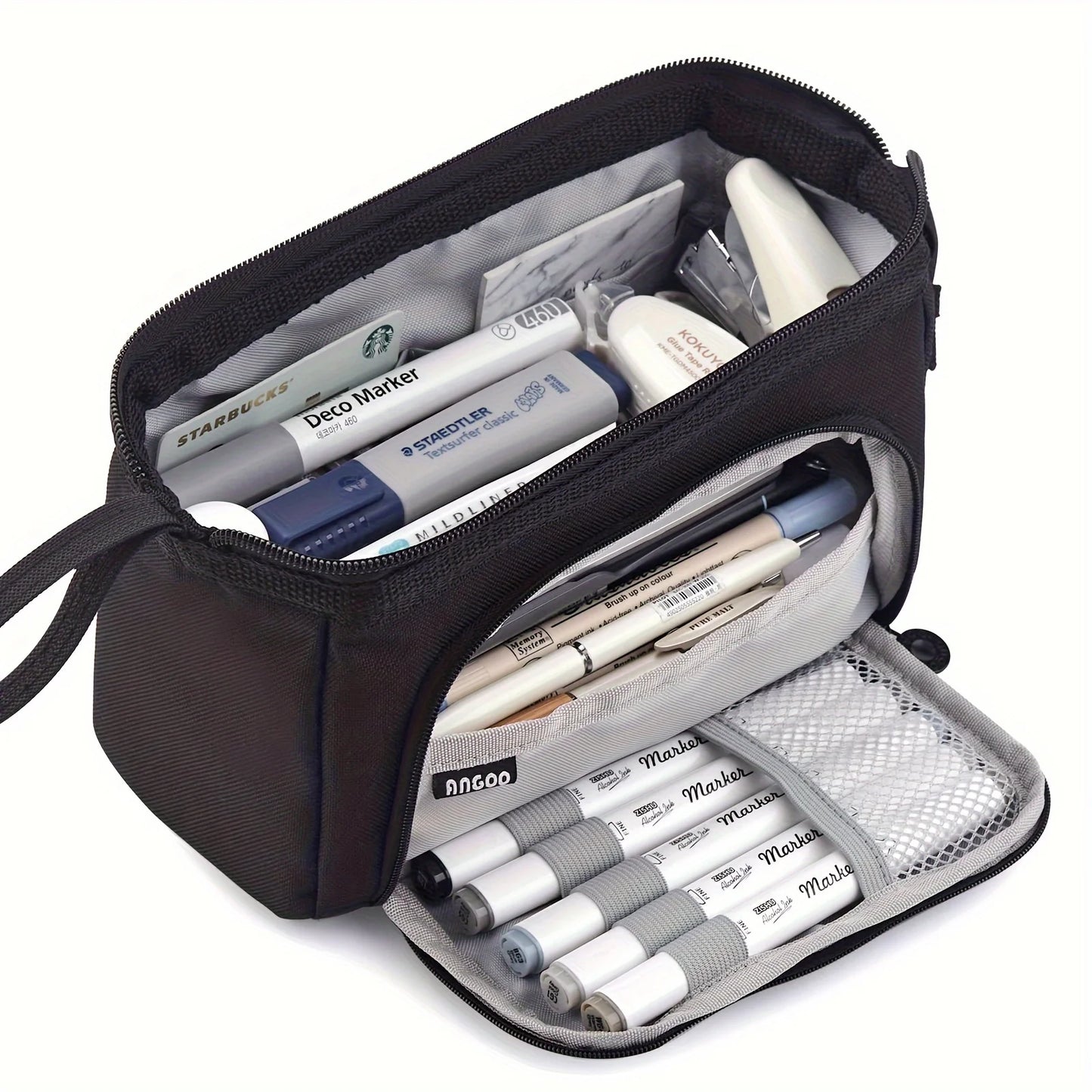 Extra Large Capacity Solid Color Pencil Case