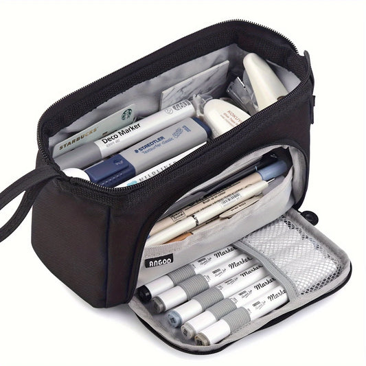 Extra Large Capacity Solid Color Pencil Case